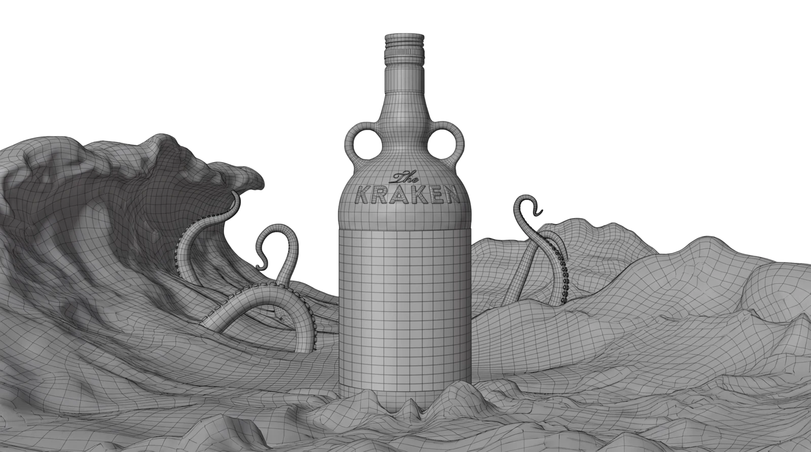 Wireframe of the storm scene